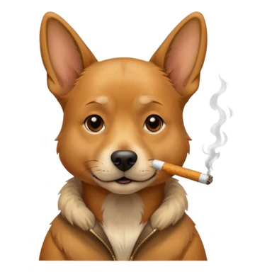 dog with cigarette sticker
