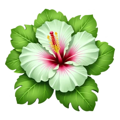Hibiscus flower white and light green  sticker