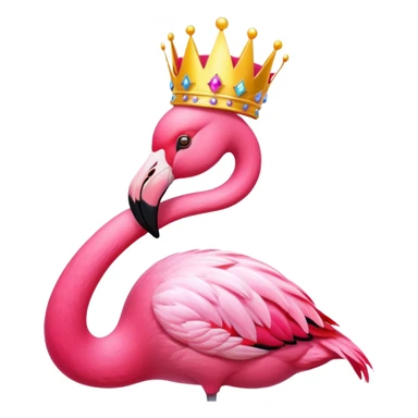 Strong flamingo with a crown  sticker