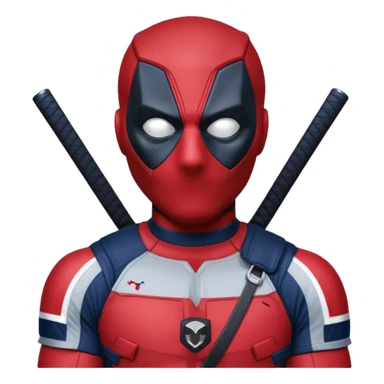 Deadpool with the New England Patriots sticker