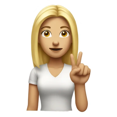 A blonde girl flipping someone off with her middle finger sticker