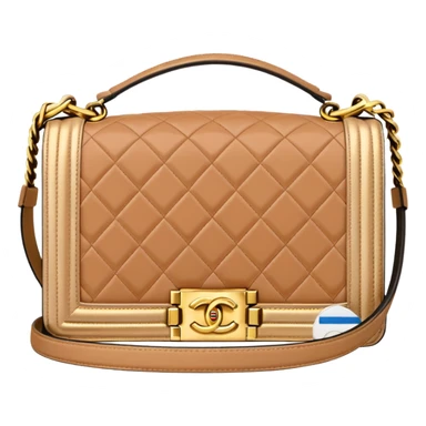 chanel le boy flesh color bag gold hardware sticker