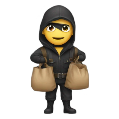 The thief with a bag on his back sticker
