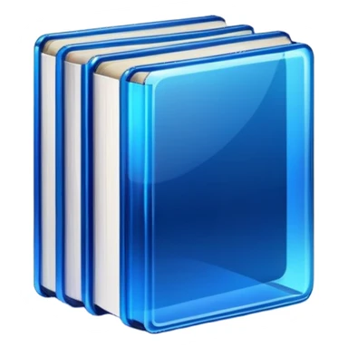 2 dark neon blue glass books sticker
