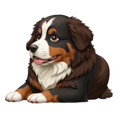 Generate a Bernese Mountain Dog that is just taking care of physiological needs sticker