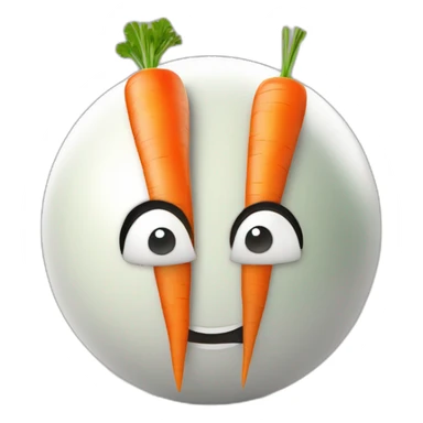3d sphere with a cartoon beautiful carrots Evoker skin texture with courageous eyes sticker