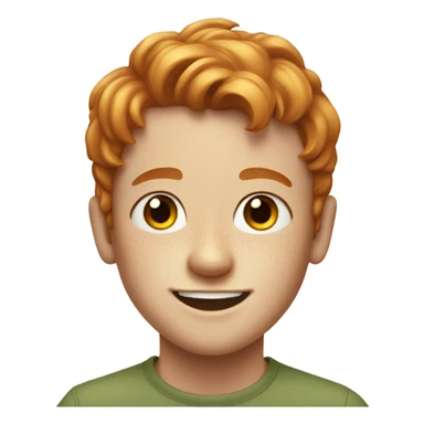 smiling boy with reddish-blonde hair and freckles portrait sticker
