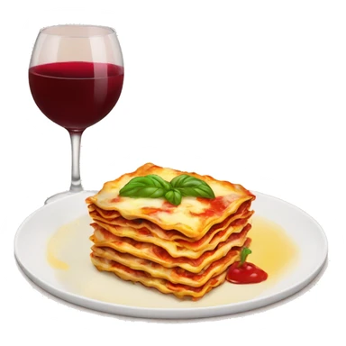 Lasagna and wine sticker