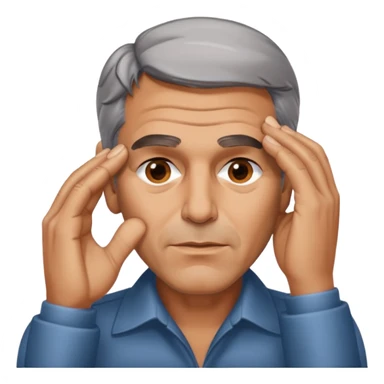 George clooney covering his eyes with his hand sticker