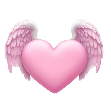pink pastel heart with angel wings sticker
