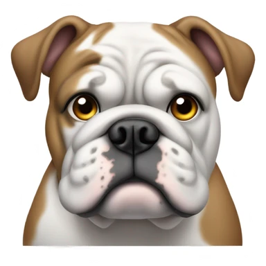 Fat bulldog white with grey spots with eyes going in opposite directions outward sticker