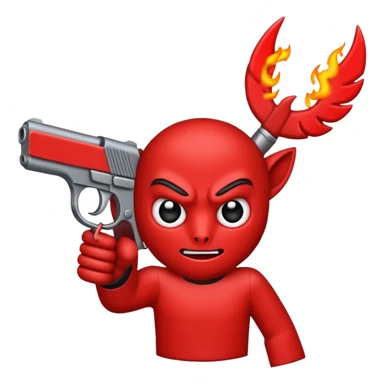 Un 👹 con una pistola en la mano  sticker