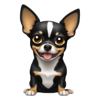 Chihuahua noir et feu sticker