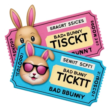 bad bunny and taylor swift concert tickers sticker