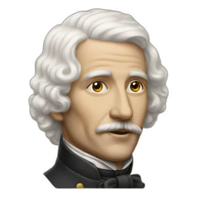 Men from 1900 white wig sticker