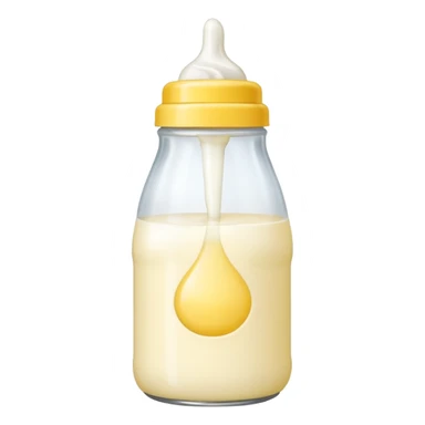 baby Milk bottle yellow sticker