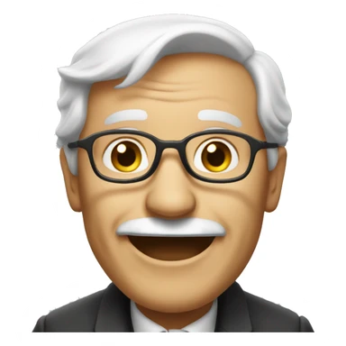 old professor smiling sticker