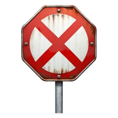 broken stop sign sticker