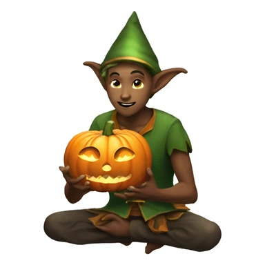 pumkin elf male casting a spell sticker