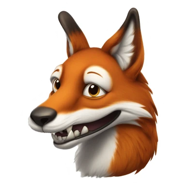 Renard avec une queue en forme de pinceau, avec des éclaboussures de peinture colorées qui suivent son mouvement. Il affiche une expression malicieuse avec un clin d’œil, exprimant humour et ruse.  sticker