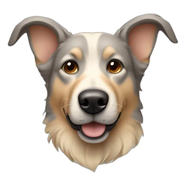gray-beige mongrel dog with ears up sticker