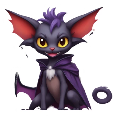  Anthro Kawaii Edgy Cool Vampiric Demonic Beautiful Noivern-Nargacuga-Litten with big Bat Ears full body sticker