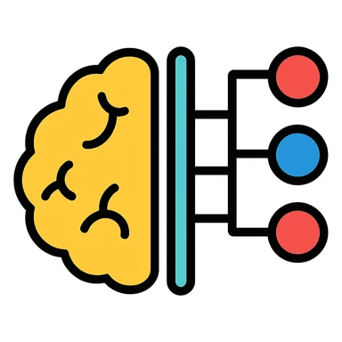 neural network icon with color outline sticker