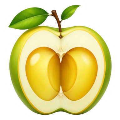 A single halved yuzu fruit, in Apple iPhone emoji style. Bright yellow skin, juicy interior visible, vibrant colors, smooth gradients, glossy highlights, clean simple shapes, no outlines.
 sticker
