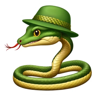 snake wearing a green hat sticker