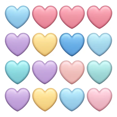 pastel colored heart emojis sticker