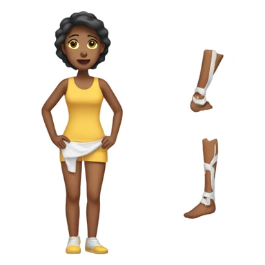 woman with broke leg sticker