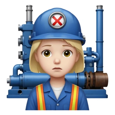 a child with a sad face works in a factory sticker