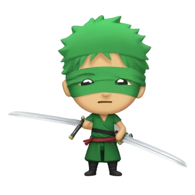 zoro with 3 swords sticker