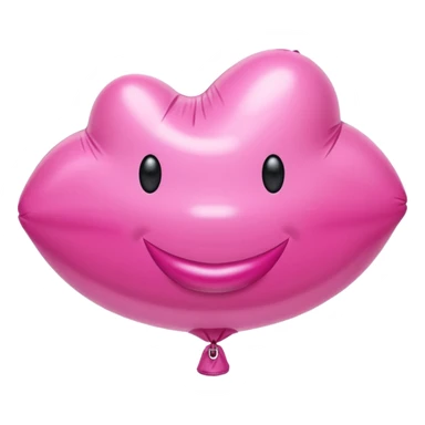 pink puffy inflatable balloon vinyl lips sticker