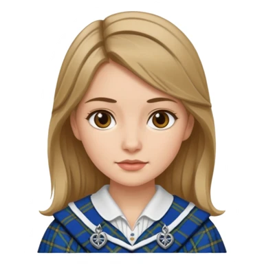 female with scottish attire and dark blonde hair sticker