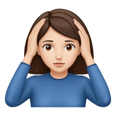 woman touching her own head with both hands while expanding mind sticker