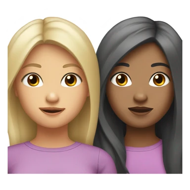 Two sister, one of them has black hair and the other ones are blondish sticker