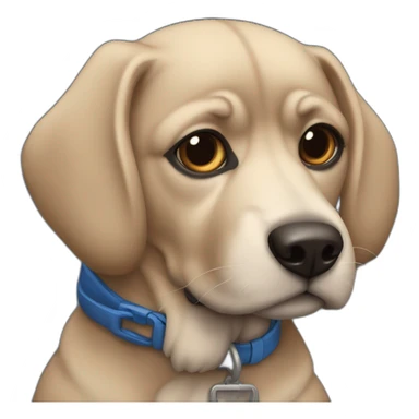 perrita negra contenta con moños azules snauser sticker