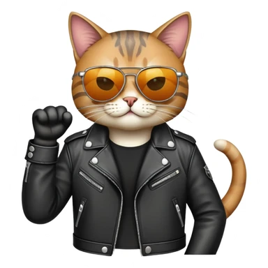 Badass cat rock n roll sticker