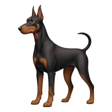 black and tan doberman with floppy ears sticker