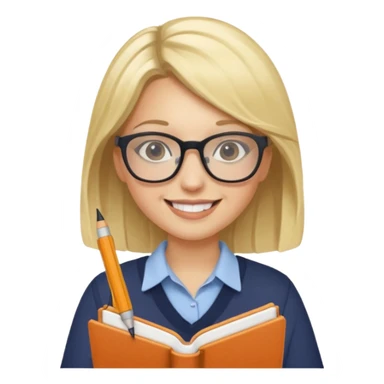 A true woman who is interested in dermatology, wearing glasses and holding notebooks and pens sticker