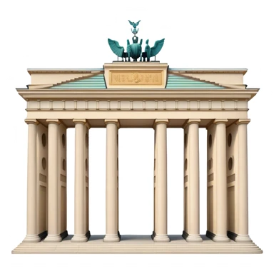 Cinematic Realistic Brandenburg Gate Landmark Emoji, depicted as the iconic neoclassical monument rendered with lifelike detail and dynamic, historic lighting. sticker
