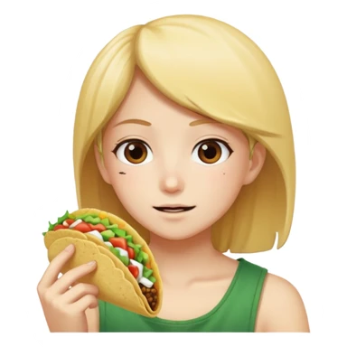 Perso d’anime qui mange un tacos sticker