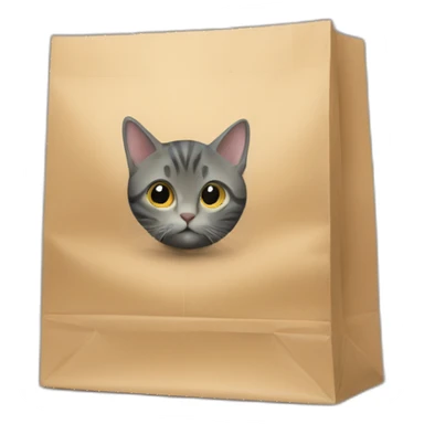 Cat hides in shopping bag sticker