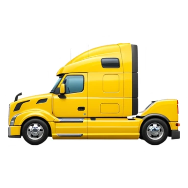 Volvo sleeper semi truck bright yellow sticker