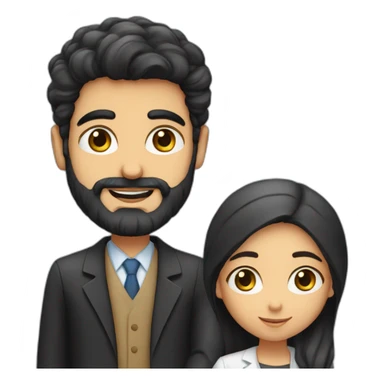 Jewishgirl with ophthalmology Doctor tall Arabic boy with beard sticker