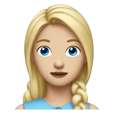 woman with blue eyes and medium blonde hair and horse sticker