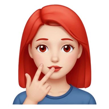 blushing with fingers sticker