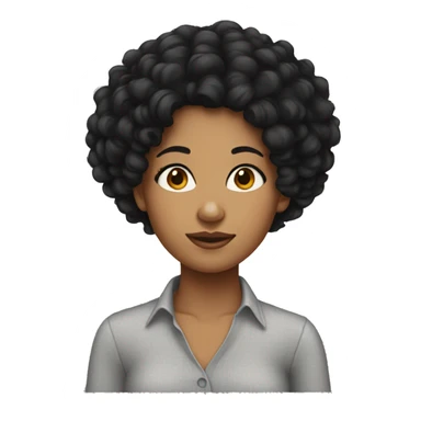 Mixed girl with frizzy black hair sticker