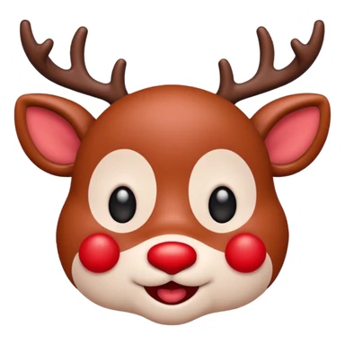 Rudolph cute face emoji for slack simple sticker
